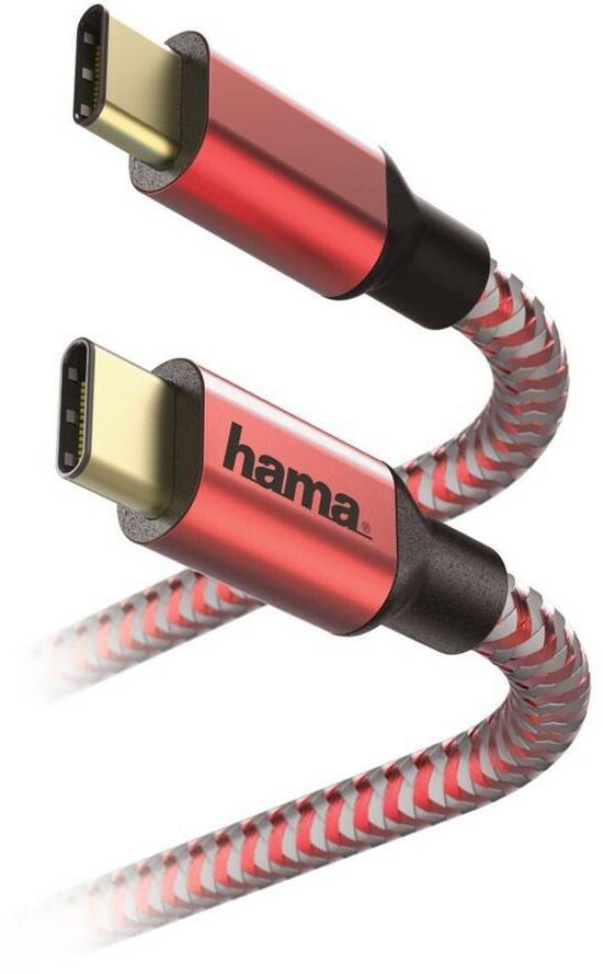 Handy-Zubehör Hama Schnelllade- / Datenkabel Reflective USB-C - Lightning 1,5mRot