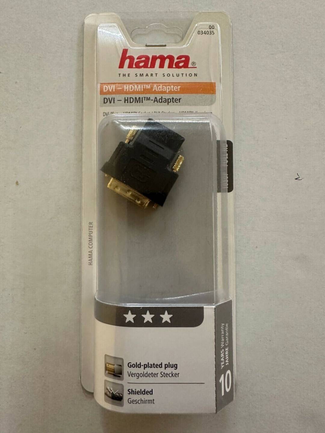 Hama Kompaktadapter DVI-D-Stecker - HDMI-Kupplung, Schwarz (00034035) TV-Zubehör