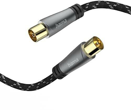 Hama Antennen-Kabel, Koax-Stecker - Koax-Kupplung, Metall, verg., 20 dB5m 00205072 TV-Zubehör