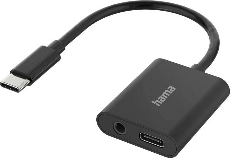 PC-Komponenten Hama Audio-Adapter, 2in1, USB-C-St. - 3,5-mm-Klinke / USB-C-Buchse, Audio + Laden (00200319)