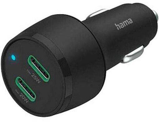 Hama 2xUSB-C Auto-Schnellladegerät 45W Handy-Zubehör