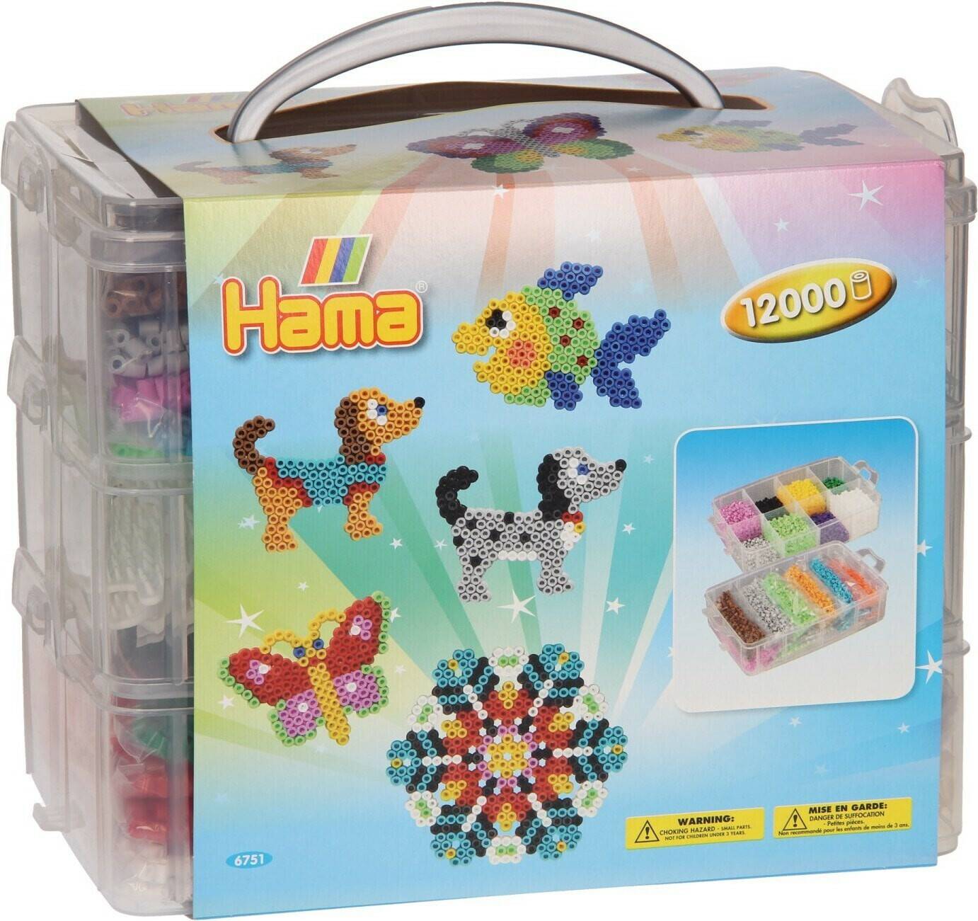 Hama Sortierbox mit 12.000 Bügelperlen und 3 Stiftplatten (6751) Malen & Basteln