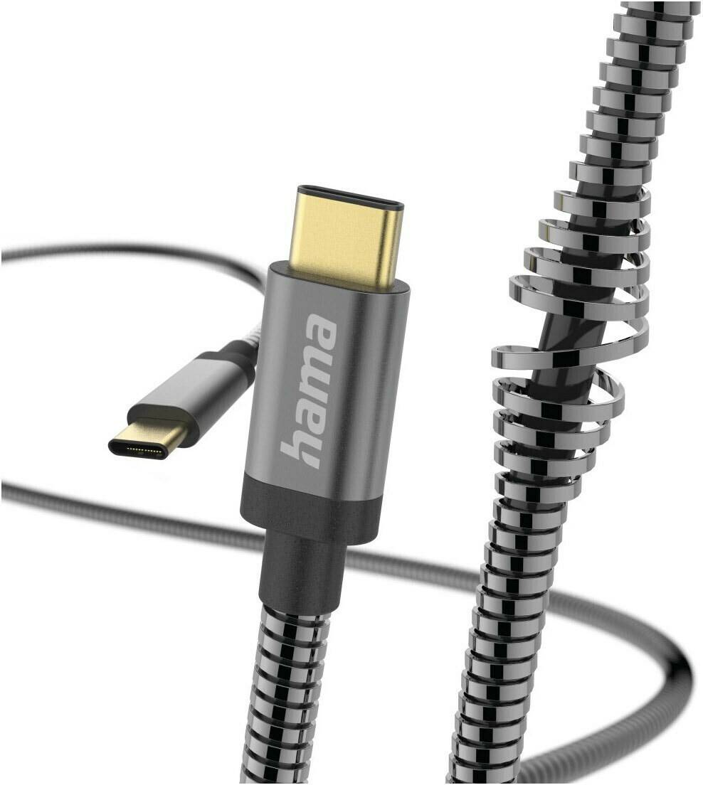 Hama 00201550 Ladekabel "Metall", USB-C - USB-C, 1,5 m Anthrazit Handy-Zubehör