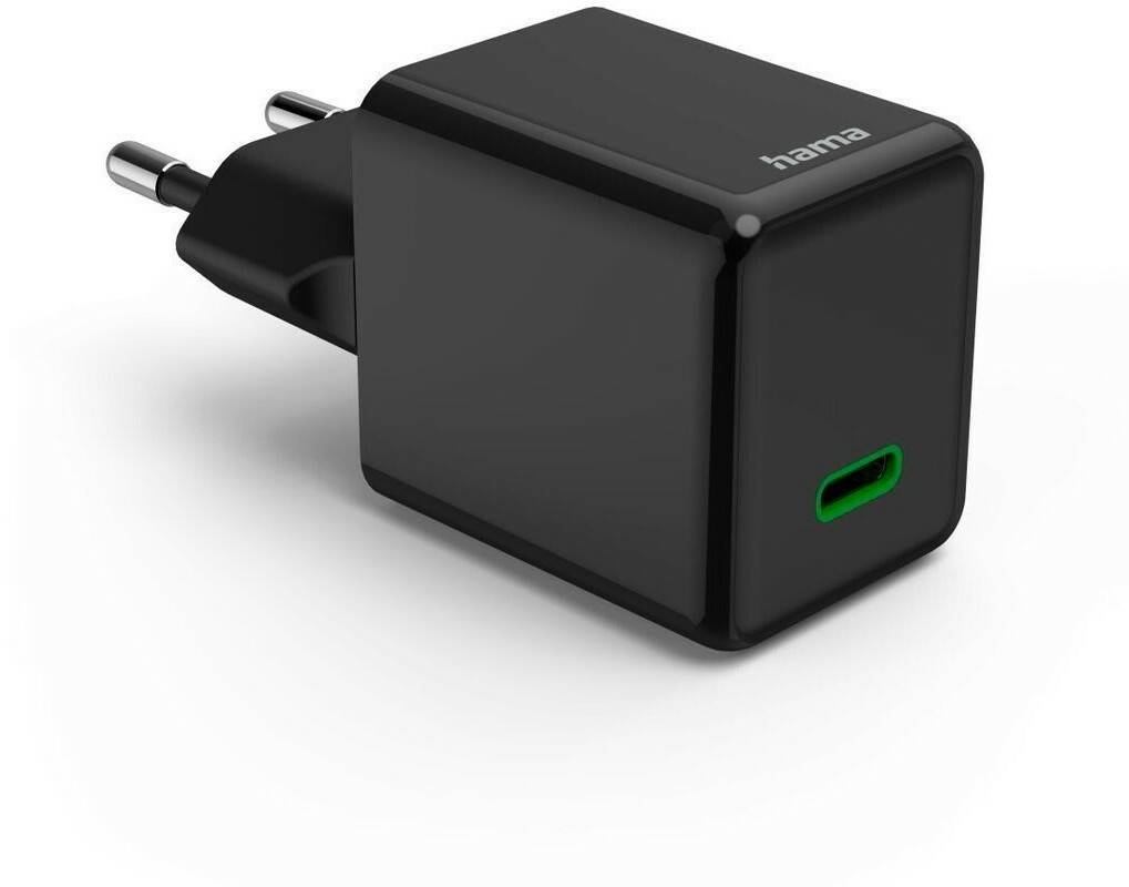 Handy-Zubehör Hama Schnellladegerät, GaN, USB-C, Super-Mini-Charger, PD, 45 W,Schwarz