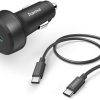 Handy-Zubehör Hama Auto-Schnellladegerät mit Ladekabel USB-C PD 25 W 1 m Schwarz (00201614)