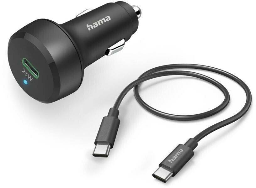 Handy-Zubehör Hama Auto-Schnellladegerät mit Ladekabel USB-C PD 25 W 1 m Schwarz (00201614)