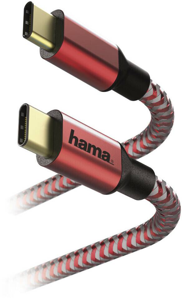 Hama Lade-/Datenkabel Reflective USB Type-C-USB Type-C 1,5m rot Handy-Zubehör