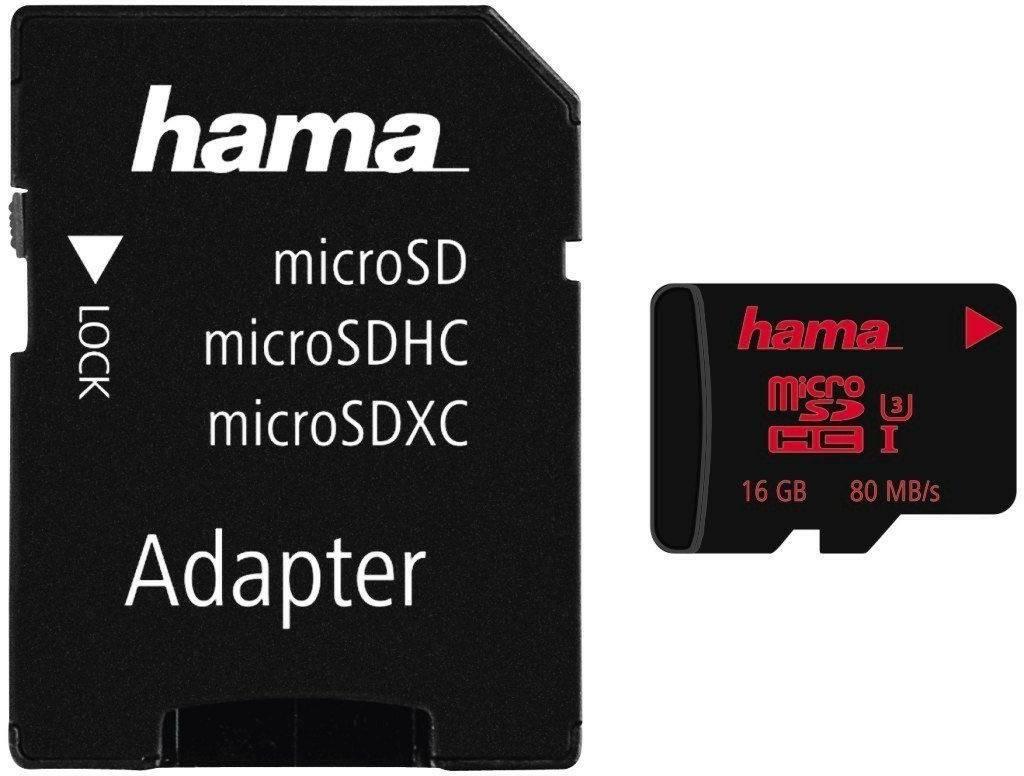 Hama microSDHC/microSDXC UHS-I U3 80MB/smicroSDHC - 16GB Kamera-Zubehör