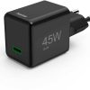 Handy-Zubehör Hama Schnellladegerät, GaN, USB-C, Super-Mini-Charger, PD, 45 W,Schwarz