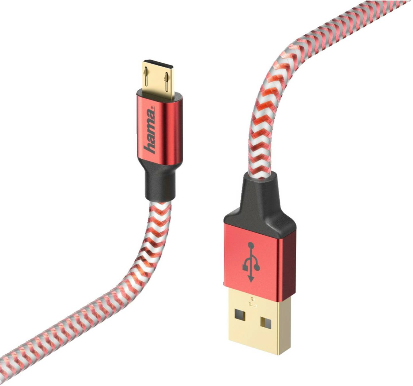 Hama Reflective micro-USB Datenkabel 1,5mrot Handy-Zubehör