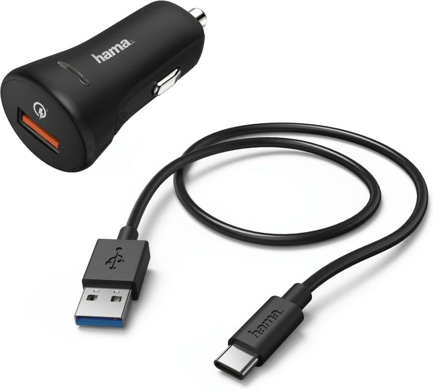 Hama Kfz-Ladeset QC 3.0 + USB-C-Kabel 1,5m Handy-Zubehör