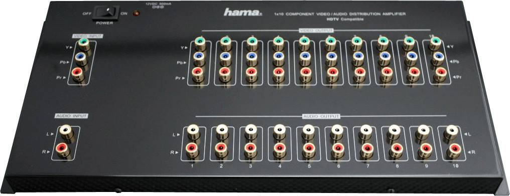 Hama 42536 Verteilverstärker YUV 1:10 TV-Zubehör