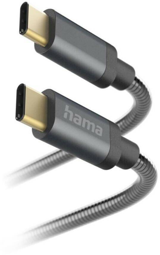 Hama 00201550 Ladekabel "Metall", USB-C - USB-C, 1,5 m Anthrazit Handy-Zubehör