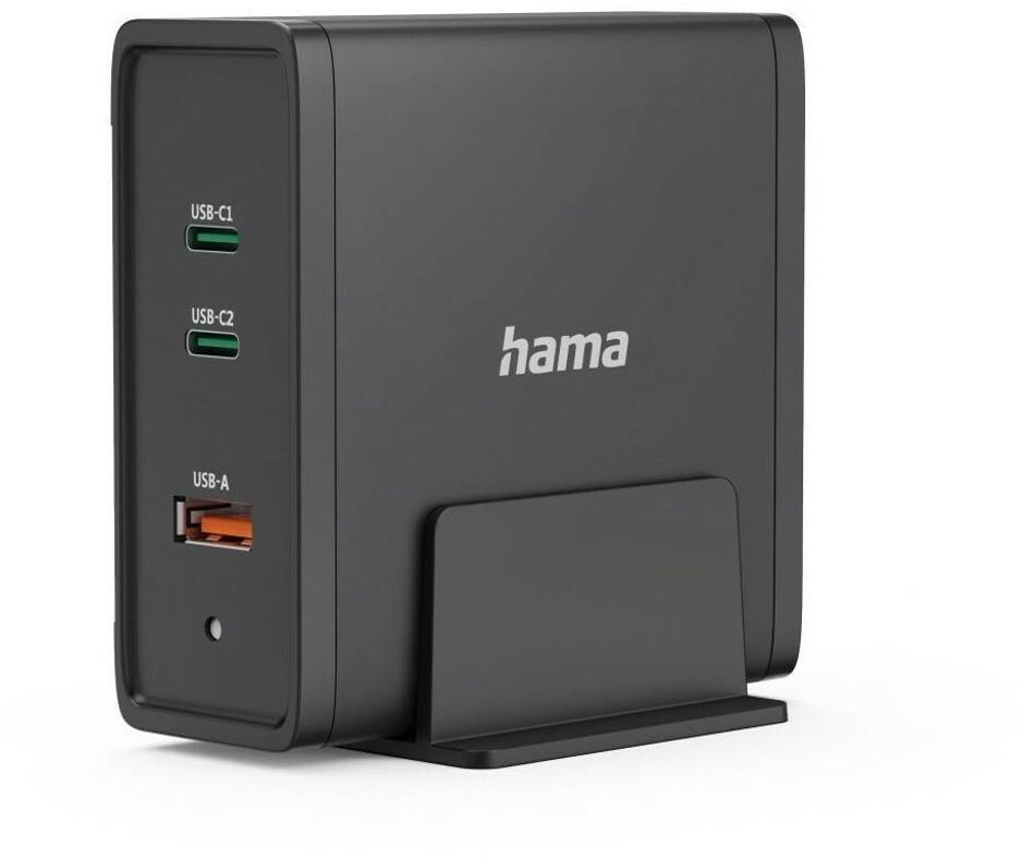 Hama 00200019 Universal-USB-C-Ladestation, GaN, 3 Ports, Power Delivery (PD), 5-28V / 140W Handy-Zubehör