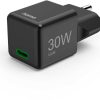 Handy-Zubehör Hama Schnellladegerät, GaN, USB-C, Super-Mini-Charger, PD, 30 W,Schwarz