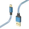 Hama 00201555 Ladekabel "Reflective", USB-A - Micro-USB, 1,5 m, Nylon, Blau Handy-Zubehör