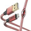 Hama Ladekabel Reflective USB-A - Lightning 1,5m NylonRot Handy-Zubehör