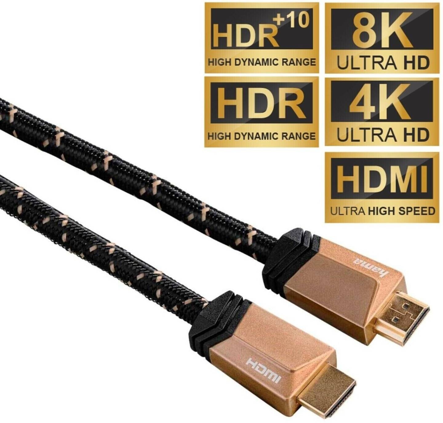 Hama Ultra High Speed HDMI-Kabel, Stecker-Stecker, 8K, Metall, Ethernet3m TV-Zubehör