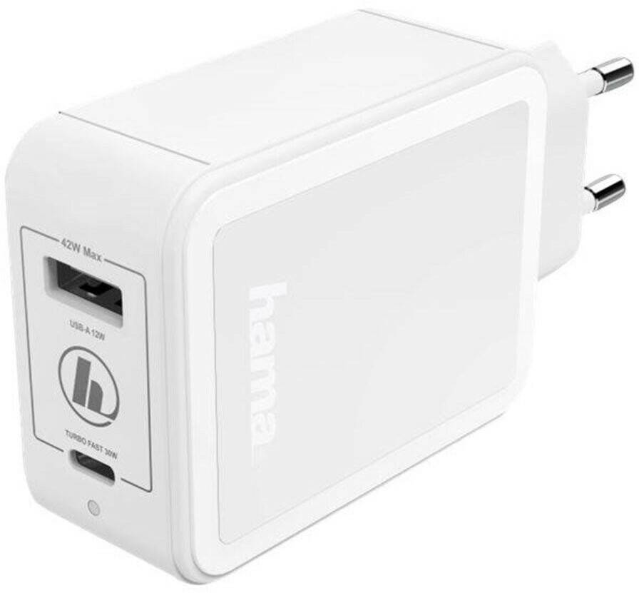 Handy-Zubehör Hama USB-C/USB-A Ladegerät PD 42WWeiß