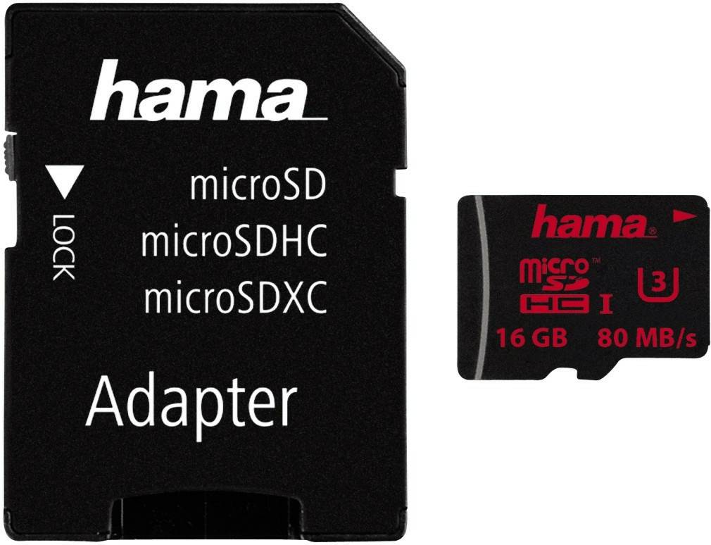 Hama microSDHC/microSDXC UHS-I U3 80MB/smicroSDHC - 16GB Kamera-Zubehör