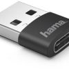 Handy-Zubehör Hama USB-A-Stecker - USB-C-Buchse 3 Stück Schwarz (00187269)