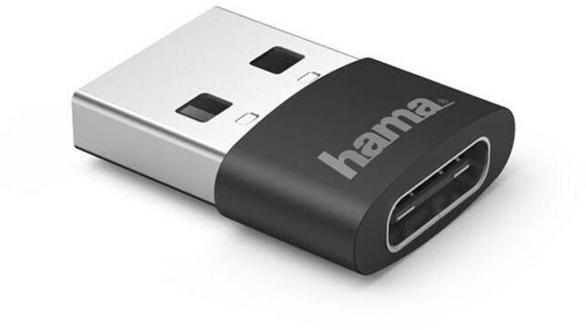 Handy-Zubehör Hama USB-A-Stecker - USB-C-Buchse 3 Stück Schwarz (00187269)