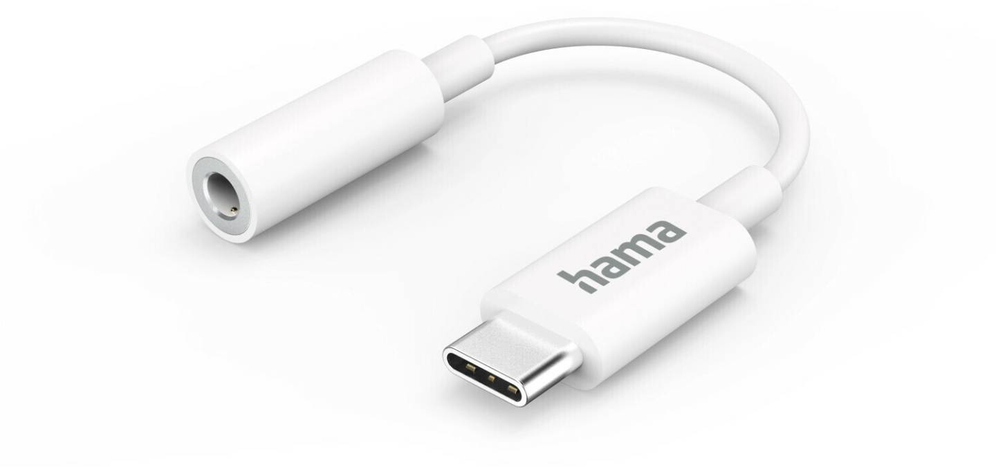 Handy-Zubehör Hama Aux-Adapter USB-C – 3,5-mm-Klinke-Buchse, Weiß