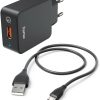 Hama Schnellladegerät mit Ladekabel Micro-USB, 19,5 W, 1,5 m, Schwarz Handy-Zubehör