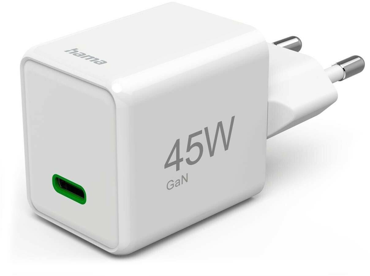 Handy-Zubehör Hama Schnellladegerät, GaN, USB-C, Super-Mini-Charger, PD, 45 W,Weiß